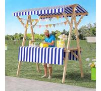 Estante Mercado Plegable para Exterior, Carrito de Venta Comida Portátil con Toldo, Stand de Venta, Quiosco Expositor para Centros Comerciales, Tiendas Pop-Up, Mercados(Blue 2,120cm/47.2in)
