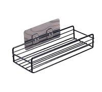 Estante Modular Multiusos Estantes flotantes con Ganchos, cestas de Almacenamiento de Hierro Forjado, estantes de Pared de Metal, Perchas para Entrada, Dormitorio, de Estar, (Black, One Size)