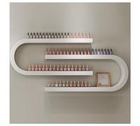 Estante Montado En La Pared Para Esmalte De UñAs En Forma De U, Estante De ExhibicióN De Metal Multifuncional, Estante De Almacenamiento De CosméTicos Para SalóN De Belleza, SalóN Y Hogar,Blanco