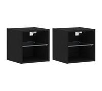 Estante de almacenamiento montado en la pared vidaXL de MDF negro mate 40 cm x 35 cm ideal para sala de estar u oficina, diseño flotante moderno, instalación fácil con hardware incluido