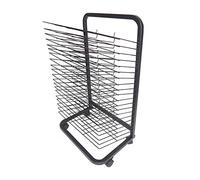 Estante móvil de secado de arte de 20 capas para aula y hogar, soporte de pintura de metal, almacenamiento de suministros de arte, ideal para estudios y escuelas, seca eficazmente tus obras de arte