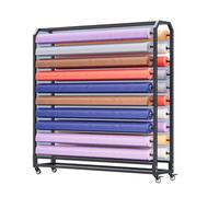 Estante Móvil For Rollos De Vinilo Con Capacidad For 8, 10 O 12 Rollos. Estante De Almacenamiento De Acero For Rollos De Tela, Vinilo, Cuero, Película For Ventanas Y Papel Tapiz.(170x45x143cm-8Rod)