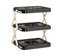 Estante multicapa, organizador de alimentos de cocina, soporte de preparación de comidas con diseño apilable, de sujeción de platos con función de ahorro de espacio, herramientas de cocina, co