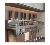 Estante multifuncional de 60 cm para especias y soporte de soporte con ganchos, organizador que ahorra espacio para utensilios de cocina, toallas, espátulas y más, perfecto para cocinar en casa
