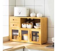 Estante multifuncional de almacenamiento de cocina de 3 niveles, organizador de especias para encimera, estante compacto Credenza 62 x 23 x 48 cm, diseño de ahorro de espacio para el hogar y la cocina