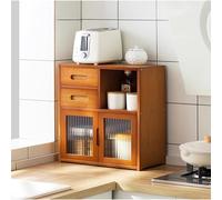 Estante multifuncional para almacenamiento de cocina, estante de especias de 3 niveles, marrón, 42 x 23 x 48 cm, estante de encimera para platos, utensilios de cocina y condimentos, diseño que ahorra