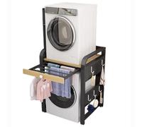 Estante multifuncional para cuarto de lavado con estante de secado con placa superior gruesa y estructura reforzada, ideal para soluciones de almacenamiento en el hogar y ahorro de espacio.