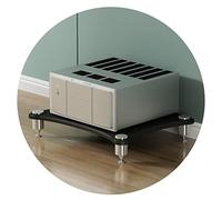Estante negro para AV - Soporte resistente de 1 nivel para altavoz y amplificador de 60 x 48 x 10 cm, perfecto para cine en casa y equipos de audio, diseño de almacenamiento para centro de