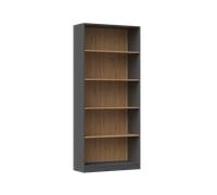 CDF Librería Estantería Abierta con Niveles Mueble para Oficina Sala de Estar Habitacion y Estudio Juvenil Comedor Dormitorio Estrecha Documentos Decoración Vertical - Roble Artisan 80cm