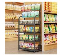 Estante Organizador de 4 y 5 Niveles para supermercado, Expositor de Acero para Productos/Dulces/Patatas Fritas, contenedores de Almacenamiento de Frutas y Verduras para el hogar y