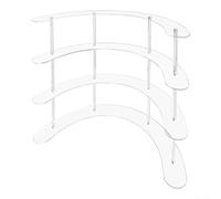 Estante organizador de acrílico curvado con versiones de 3 niveles y 4 niveles que ofrecen visibilidad completa para figuras y juguetes coleccionables (4º piso)