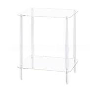 Estante organizador de acrílico portátil de 2 niveles, solución de almacenamiento transparente para botellas, mesa y postres para el hogar