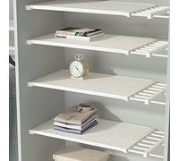 Estante organizador de armario con barra de tensión ajustable para almacenamiento de dormitorio de bricolaje, versátil de 42 cm de ancho, 40-58 cm de longitud ajustable, perfecto para maximizar el
