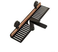 Estante organizador de baño de madera de nogal con ganchos laterales y bandeja de drenaje para afeitadoras, cepillos y herramientas para el cuidado de la piel (50 cm, negro)
