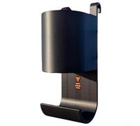 Estante organizador de botellas y toallas enfocado en tenis construido para compatibilidad con sistemas de postes de red estándar (negro)