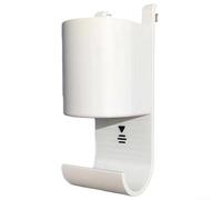 Estante organizador de botellas y toallas enfocado en tenis construido para compatibilidad con sistemas de postes de red estándar (blanco)