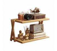 Estante organizador de escritorio de madera, 2 niveles, multifuncional, archivador de escritorio de oficina y estantería para sala de estar, dormitorio y oficina en casa, ahorro de espacio, encimera