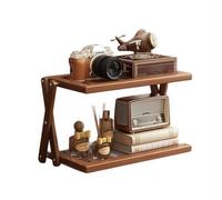 Estante organizador de escritorio de madera, 2 niveles, multifuncional, archivador de escritorio de oficina y estantería para sala de estar, dormitorio y oficina en casa, ahorro de espacio, encimera