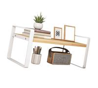 Estante organizador de escritorio resistente de hierro y madera, perfecto para estudiantes y trabajadores de oficina, mejora el orden de los espacios de trabajo, estante de trabajadores de oficina