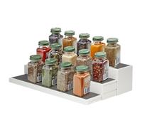 Estante Organizador De Especias Expandible De 3 Capas, Estante De Cocina Expandible Trapezoidal Antideslizante Organizador De Despensa Estante De Especias Escalonado Para Encimera De Cocina