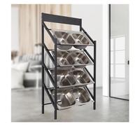 Estante organizador de platos multicapa movible para salas de exposiciones y hogares