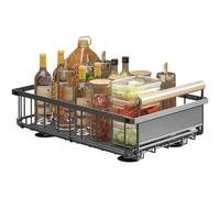Estante organizador extraíble para debajo del fregadero con diseño plegable para almacenar utensilios, condimentos y otros artículos esenciales de cocina (gris - pequeño)