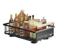 Estante organizador extraíble para debajo del fregadero con diseño plegable para almacenar utensilios, condimentos y otros elementos esenciales de cocina (negro - pequeño)