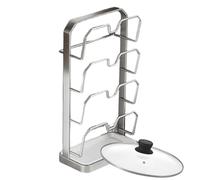 Estante organizador para de ollas: diseño multicapa, construcción de acero inoxidable, bandeja de extraíble, solución de almacenamiento higiénico | Organización de de ollas y