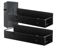 Estante organizador para tazas, organizador magnético de dos piezas, soporte duradero para botellas de agua con 4 ganchos de utilidad, ideal para el lado del refrigerador, armario y almacenamiento de