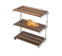 Estante para acampar - Organizador de exhibición de escritorio para picnic de 3 capas | Estante plegable para acampar al aire libre | Estante de almacenamiento para camping multicapa | Organizador est