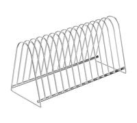 Estante para almacenamiento de discos: acero inoxidable, organizador de álbumes, soporte multiusos con diseño triangular | Clasificador de libros de archivos de escritorio para sala de estar, dormitor