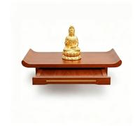 Estante para altar de Buda, exhibición de madera de alcanfor para estatuas budistas, nichos personales con estante retráctil para uso doméstico, 58 cm