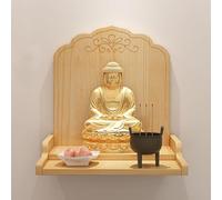 Estante para altar de Buda montado en la pared, mesa moderna de madera, santuario de estilo chino para decoración del hogar, diseño de pagoda del Dios de la Riqueza Guan Gong