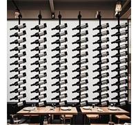 Estante para Botellas de Pared, H 185, botellero Negro para Vino, Contiene 12 botelleros de Metal, para restaurantes comerciales, despensas, Bares, bodegas (Negro, Seis Filas: 72 Botellas)