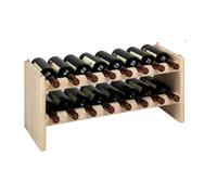 Estante Para Botellas De Vino De Madera De Pino Natural Modular 16 Puestos