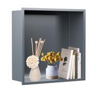 Estante para Cabina de Ducha de Acero Inoxidable 304, 31,75 x 31,75 cm, nicho de baño fácil de Limpiar para champú, jabón y artículos de Aseo Personal; no acumula Cal, Color Gris.