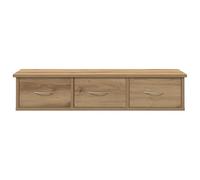 Estante para Cajones de Pared con 3 Cajones, Estante Flotante, Mueble de Pared para Pasillo/Dormitorio/salón, Blanco, 88x26x18,5 Cm, Material de Madera (Robles artesanales)