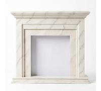 Estante para chimenea Revestimiento de chimenea mármol falso, marco roble blanco, Panel HDF, decorativo for