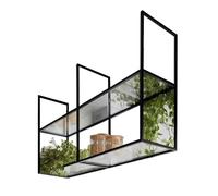 Estante para colgar en el techo, estante de exhibición de pared de hierro artístico para cocina o bar, soporte de plantas de vidrio acrílico, decoración moderna del hogar, estantes flotantes para uso