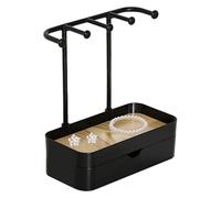 Estante para collares, soporte organizador de joyas | Elegante bandeja de escritorio con soporte para joyas | Cajón organizador de pulseras, bandeja de almacenamiento de para escritorio, tocador