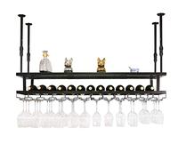 Estante para copas de vino, bar, restaurante, copas de vino, hogar, color rojo, estilo europeo, soporte para colgar al revés, estante simple para decoración del hogar, 100 x 30 cm, 100 x 30 cm