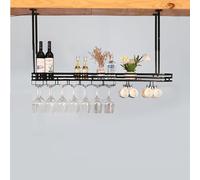 Estante para copas de vino de techo, estante para licor colgante, soporte para copas de vino montado en la pared de hierro, soporte para exhibición de botellas de vino LED, estante para vino de