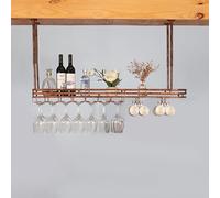 Estante para copas de vino de techo, estante para licor colgante, soporte para copas de vino montado en la pared de hierro, soporte para exhibición de botellas de vino LED, estante para vino de