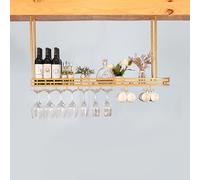 Estante para copas de vino de techo, estante para licor colgante, soporte para copas de vino montado en la pared de hierro, soporte para exhibición de botellas de vino LED, estante para vino de