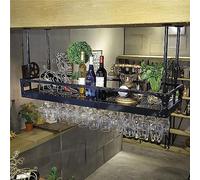 Estante Para Copas De Vino De Techo Estantes Para Copas De Vino Estantes Para Copas De Copas, Portabotellas De Vino Decoración Del Hogar Vintage Organización De La Cocina (Color: Braun, Tamaño: 80 *