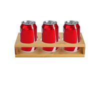 Estante para copas de vino, estante de almacenamiento de condimentos de madera, bandeja para servir botellas, contenedor de bebidas de 3 agujeros para cocina, restaurante, comedor, sala de estar