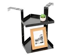 Estante para cubículo de oficina, estantería de 2 capas, organizador de cubículo ajustable en altura con ganchos, para baño, cocina, dormitorio, sala de estar, pared, esquina del hogar