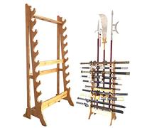 Estante para Espadas, Soporte de Suelo Multicapa para katanas, Soporte para Espadas samurái de 10/12 Niveles, estantes de exhibición Verticales de Madera Maciza para Espadas de Artes marcial