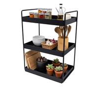 Estante para Especias Relaxdays, 3 Niveles, Compacto, Organizador de Cocina, HBT: 44 x 26 x 18 cm, Metal, Negro