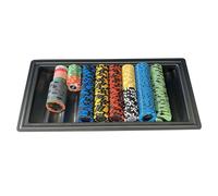 Estante para fichas de póquer | Soporte y organizador de madera para 100 capacidades para noches | Bandeja apilable duradera para mesas de póquer y almacenamiento de juegos en casa